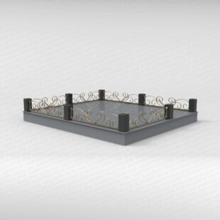 Ограда гранитная с ковкой 21