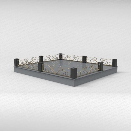 Ограда гранитная с ковкой 21