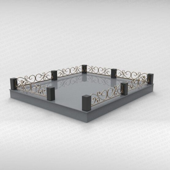 Ограда гранитная с ковкой 23