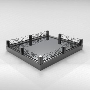 Ограда металлическая №21 (с гранитными столбиками)