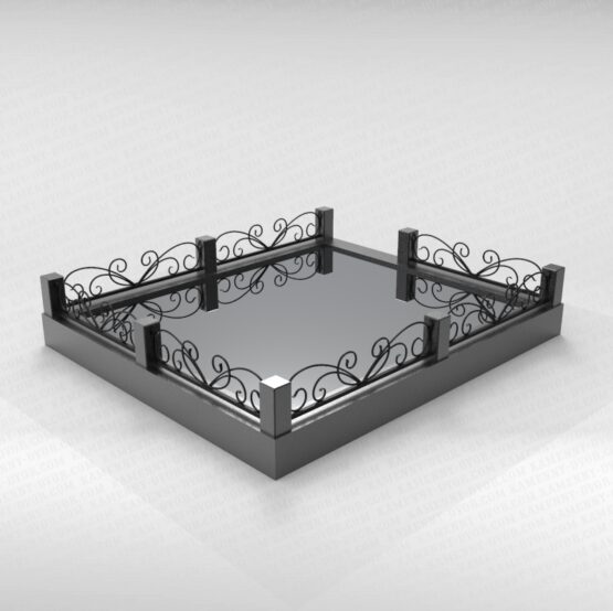 Ограда металлическая №21 (с гранитными столбиками)