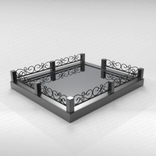 Ограда металлическая №23 (с гранитными столбиками)